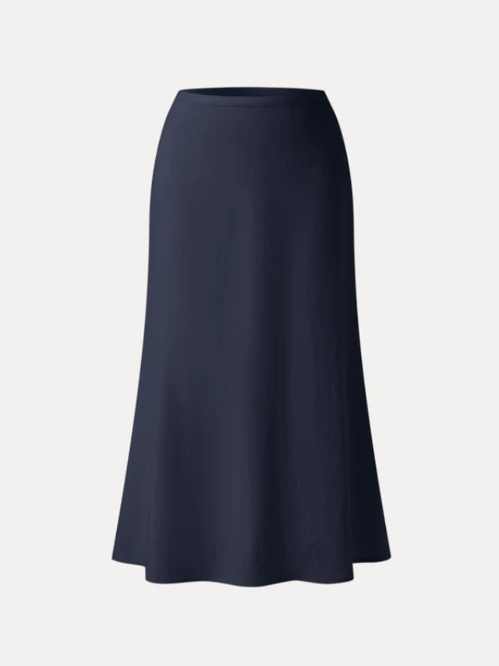 Lyocell-Linen Blend Maxi Flared Pull-On Skirt - Universe Navy